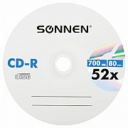 Диски CD-R SONNEN, 700 Mb, 52x, Cake Box (упаковка на шпиле) КОМПЛЕКТ 100 шт., 513533 доставка из г.Москва