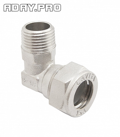 Угольник E/S (M) 15x1/2 Никель для гофрированной трубы наружная резьба Lavita Екатеринбург - изображение 1