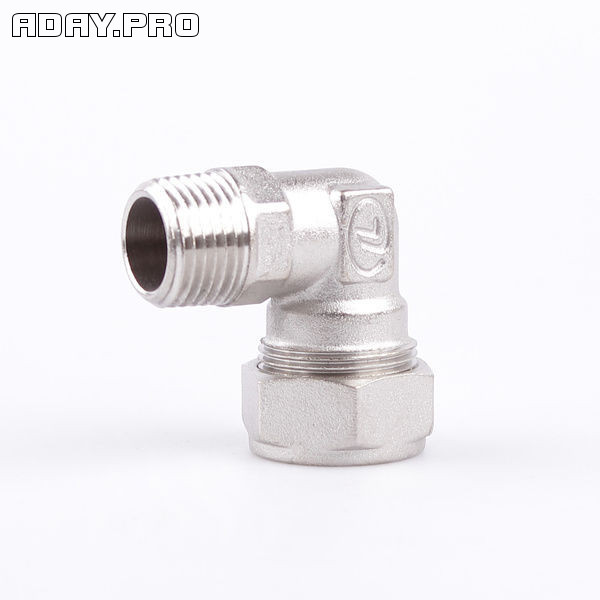 Угольник E/S (M) 20x3/4 Никель для гофрированной трубы наружная резьба Lavita Екатеринбург - изображение 1