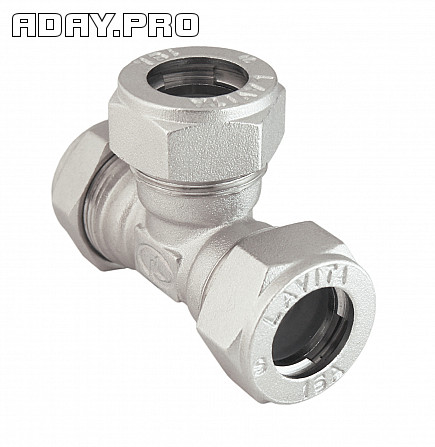 Тройник 3T 15x15x15 соединительный никелированный для гофрированной трубы Lavita Екатеринбург - изображение 1
