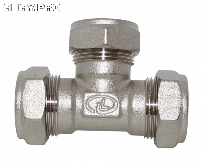 Тройник 3T 25x25x25 соединительный никелированный для гофрированной трубы Lavita Екатеринбург - изображение 1