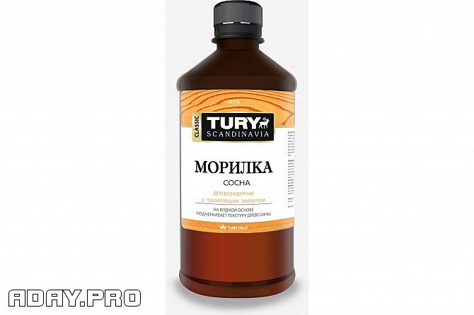 Морилка водная TURY Деревозащитная 0.5 л Москва - изображение 1
