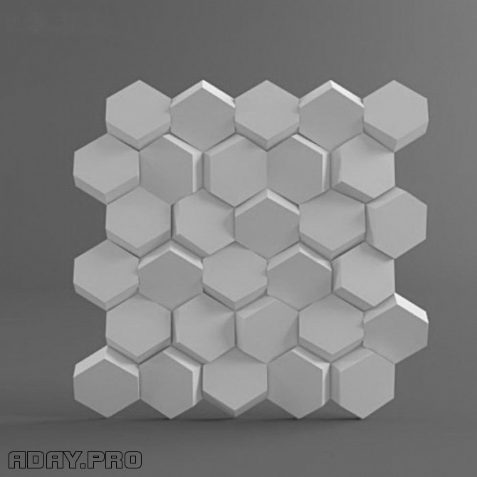 DecArt3D Стеновая 3D панель Улей, 500х500мм, гипс Москва - изображение 1
