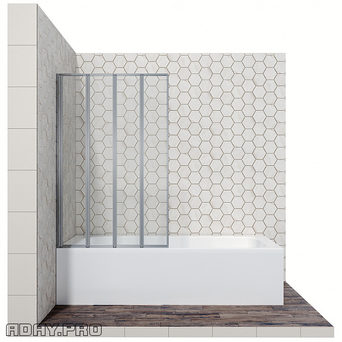 Шторка на ванну Ambassador Bath Screens 100х140 16041111L профиль Хром стекло CrystalPure Москва - изображение 1