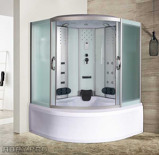 Комбинированная кабина River Temza 150/150/55 высокий поддон Москва - изображение 1