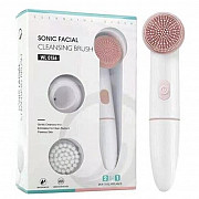 Электрическая силиконовая щетка для чистки лица вибро-массажер 2 в 1 Sonic Facial cleansing Brush wl доставка из г.Санкт-Петербург