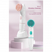 Электрическая силиконовая щетка для чистки лица вибро-массажер 2 в 1 Sonic Facial cleansing Brush wl доставка из г.Санкт-Петербург