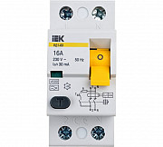 Дифференциальный выключатель IEK УЗО ВД1-63, 2Р, 16А, 10мА, тип А MDV11-2-016-010 доставка из г.Владивосток
